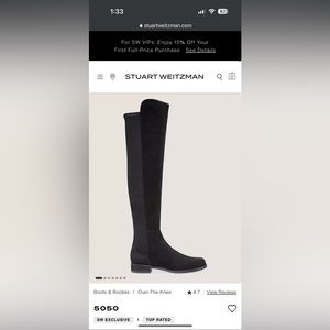 Stuart Weitzman Black Suede 50/50 Size 7